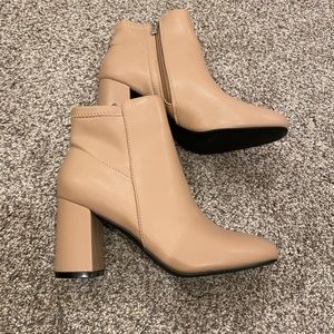 Nude/Tan Zip Up Booties